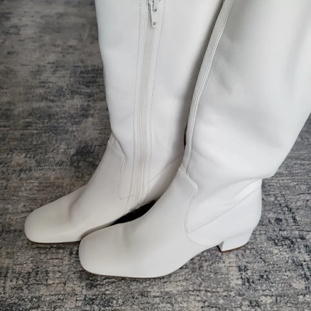 STAUD Aimee Over the Knee Boots White Size 37.5